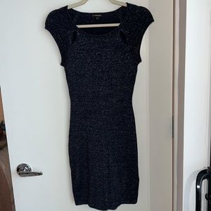 Navy sparkly body-con dress